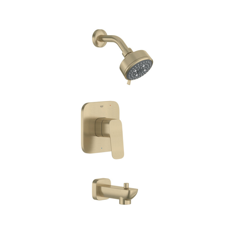 Cubeo Pressure Balance Valve Tub/Shower Trim Kit, GROHE BRUSHED NICKEL