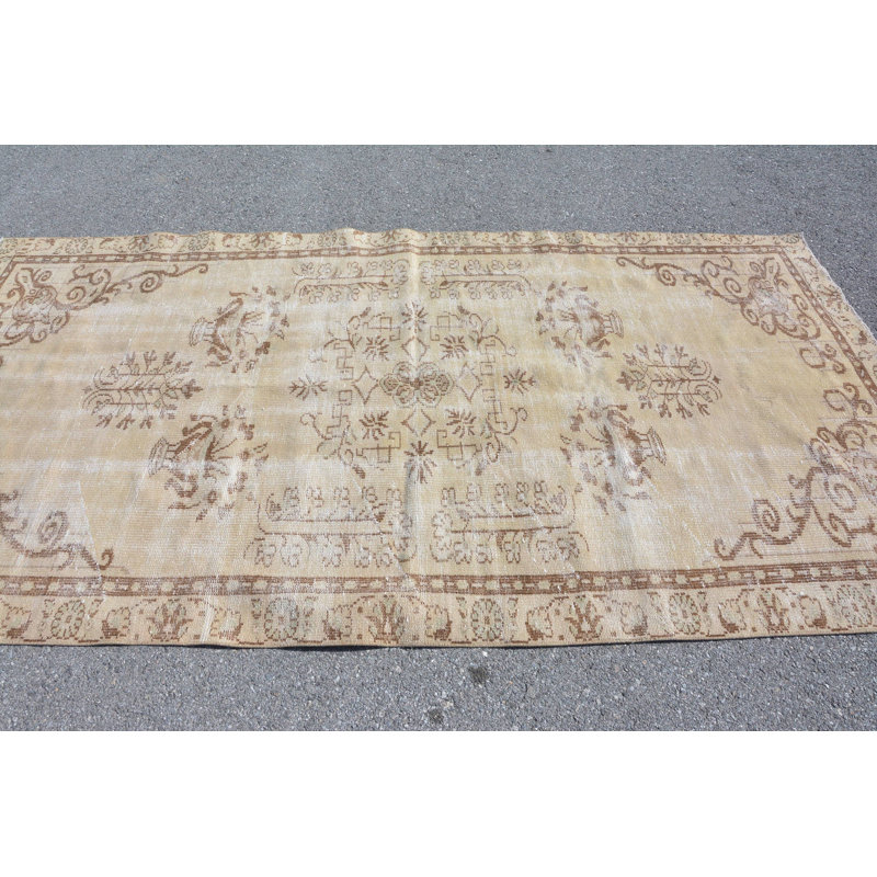 Tapis brun à tissage plat, tapis géométrique, grand tapis 4,9 x 9,4 pi, tapis antique, tapis rétro, tapis turc