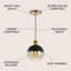 Luminaire sphère suspendu 1 lumières simple Kasey