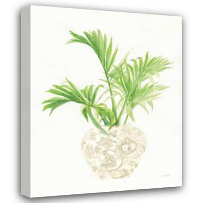 Art sur toile tendue à la galerie Bay Isle Home ™ Nai, Danhui: Palm Chinoiserie II crème