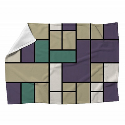 Mondrian Machine Printed Throw Blanket