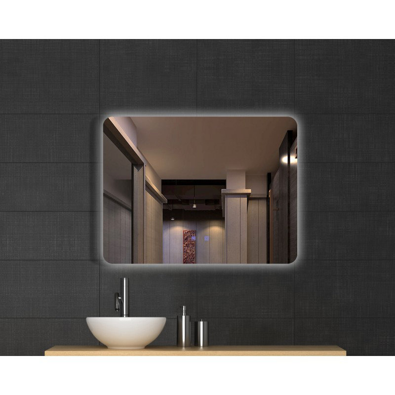 Aion, 48 po Miroir à DEL avec antibuée et boutons sur le miroir, 28 po x 36 po