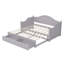  Twin Size Wood Daybed, Extendable Frame, Storage Drawers, Guest or Living Room, Light Grey