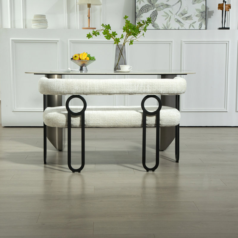 Causeuse House Hold avec accoudoirs et pieds en métal, Beige