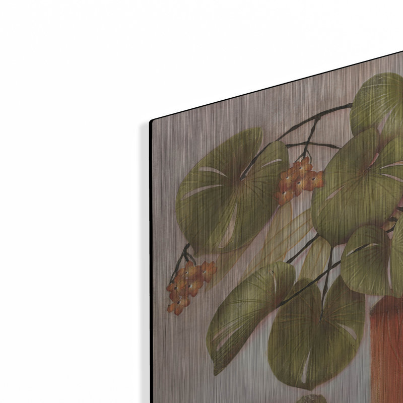"Fruit de la passion et vase" par Margaret Hughlock, H 24 po x l 24 po