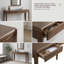 Console Elegant Light Luxury avec trois tiroirs et finition en placage de chêne, coins arrondis doux-1303679398