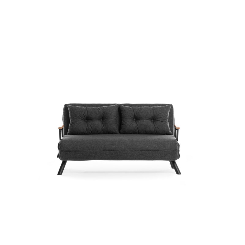 Allinson 133cm Upholstered Convertible Sofa, Dark Grey
