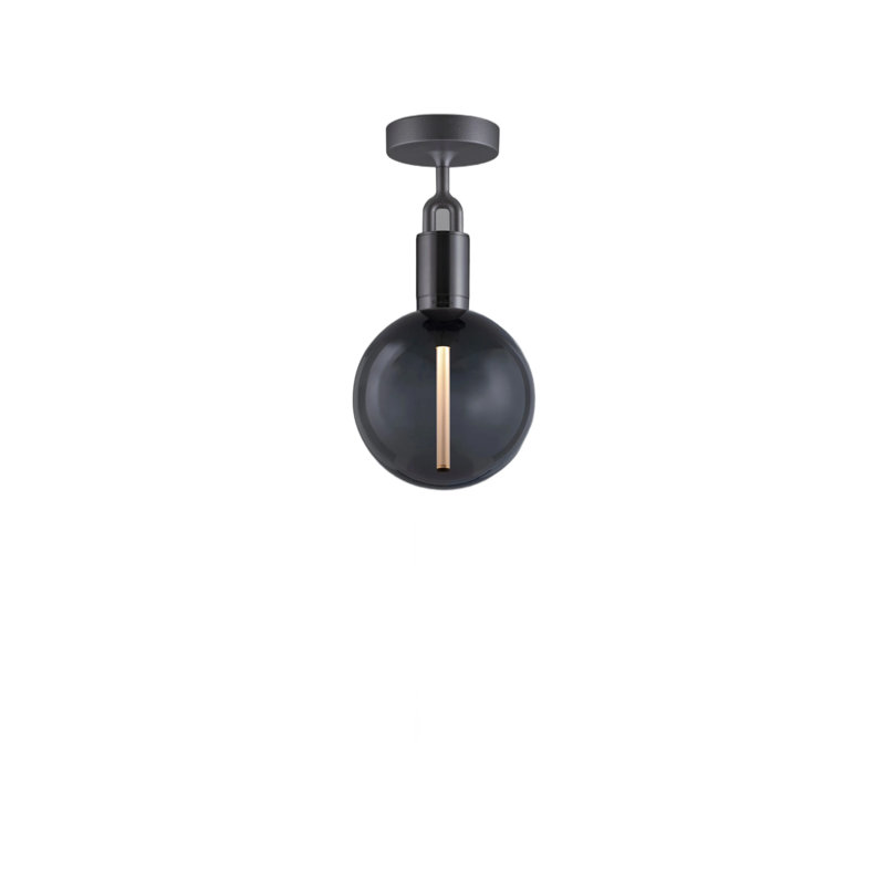 1 - Light Semi Flush Mount, Medium, Gun Metal, Opal