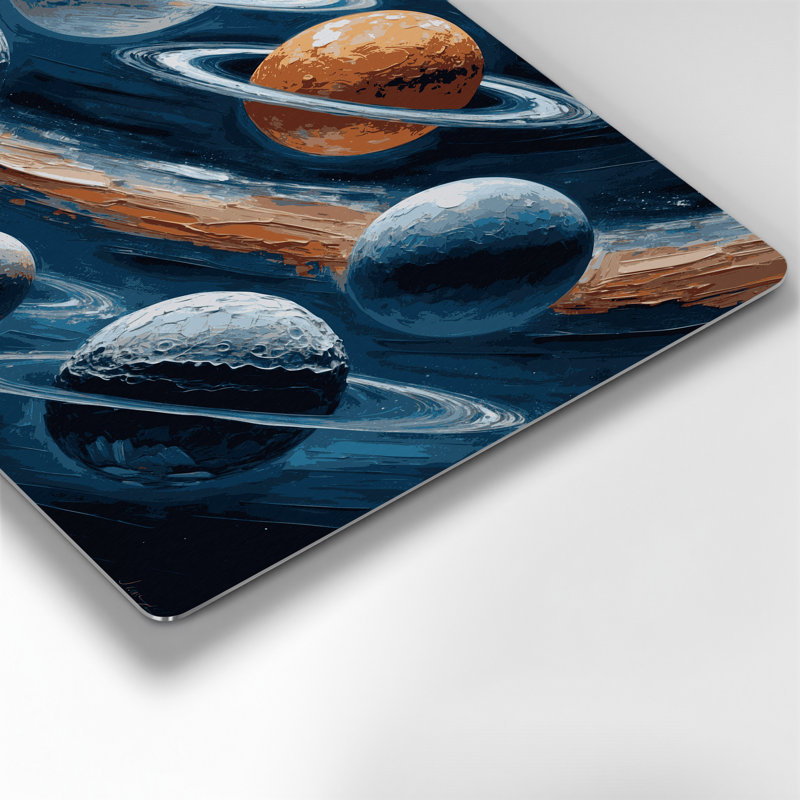 Art mural gris sur métal Space Jupiters