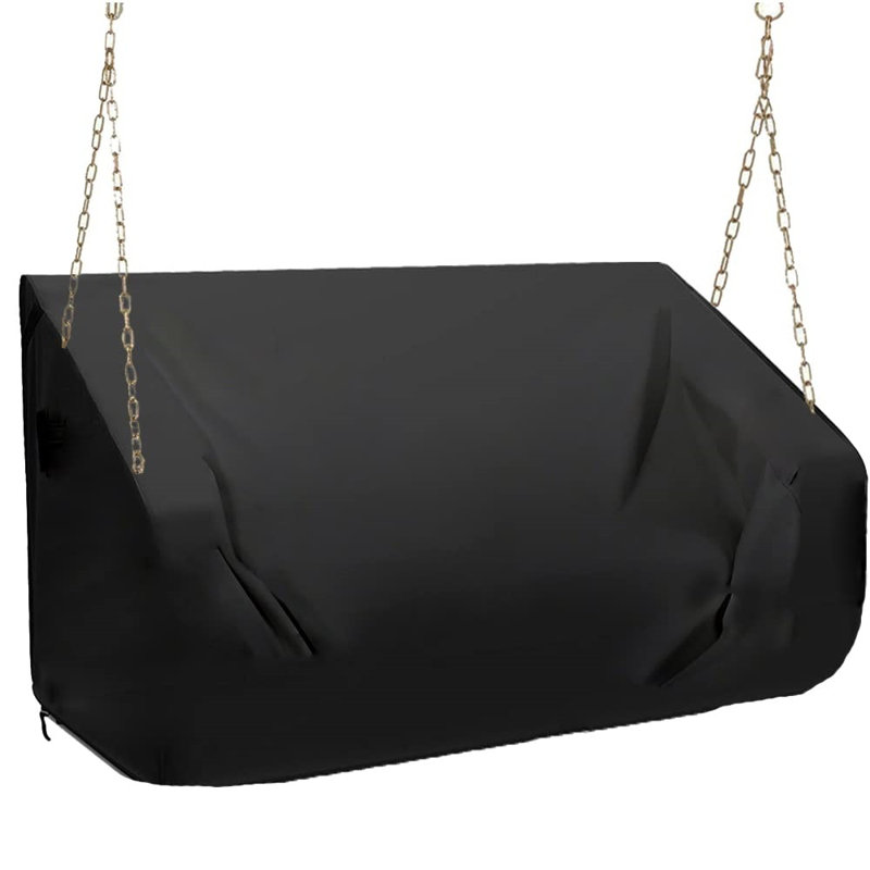 Black 63 Inch Waterproof Oxford Porch Swing Cover