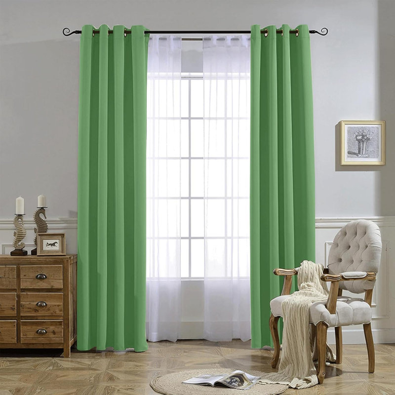 Blackout Curtain Pair, 52" W x 84" L, Green