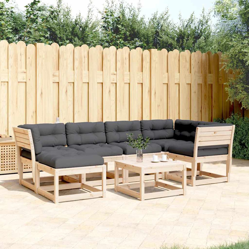 273cm Wide Patio Sofa, Brown, Gray