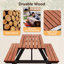 Solid Wood Picnic Table Set, Outdoor Patio Dining With Umbrella Hole For Backyard, Lawn