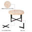 Table basse rétro en forme de patchwork octogonal, 30 pouces, fabrication en bois et en métal, assemblage simple, pieds croisés de pièce de salon, finition facile à assembler et à entretenir,