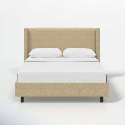 Hanson Cotton Upholstered Wingback Bed