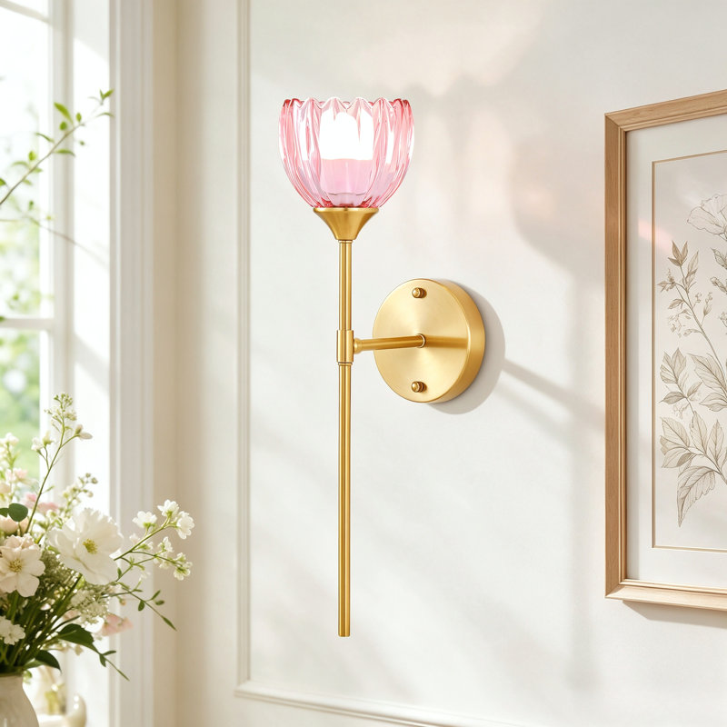 Ensemble de 2 appliques murales à piles Tulip (avec ampoules incluses), à piles et à intensité variable avec télécommande RVB