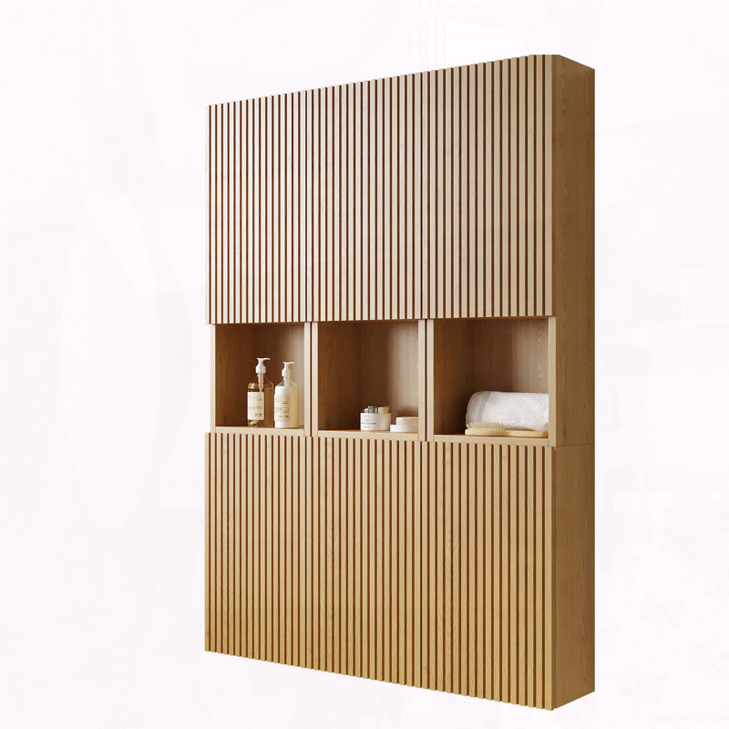 41-inch Wall Mounted Modular Cabinet Set with 6 Doors, Corolla Oak