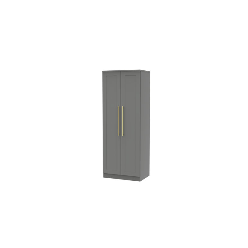 Fully Assembled 2 Door Wardrobe+, Grey Matt Veneer