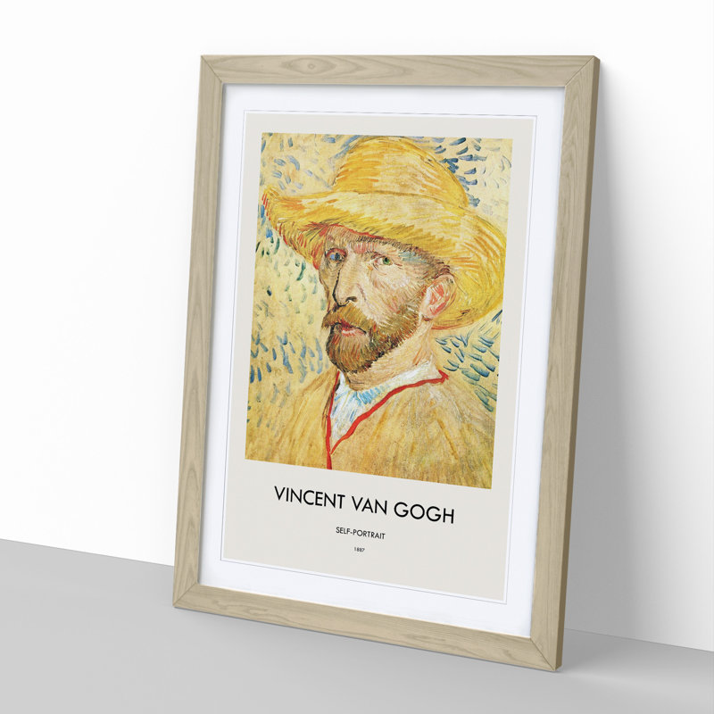 Self Portrait Vol.4 by Vincent Van Gogh - Picture Frame Painting, Oak, 36cm H x 27cm W x 2cm D