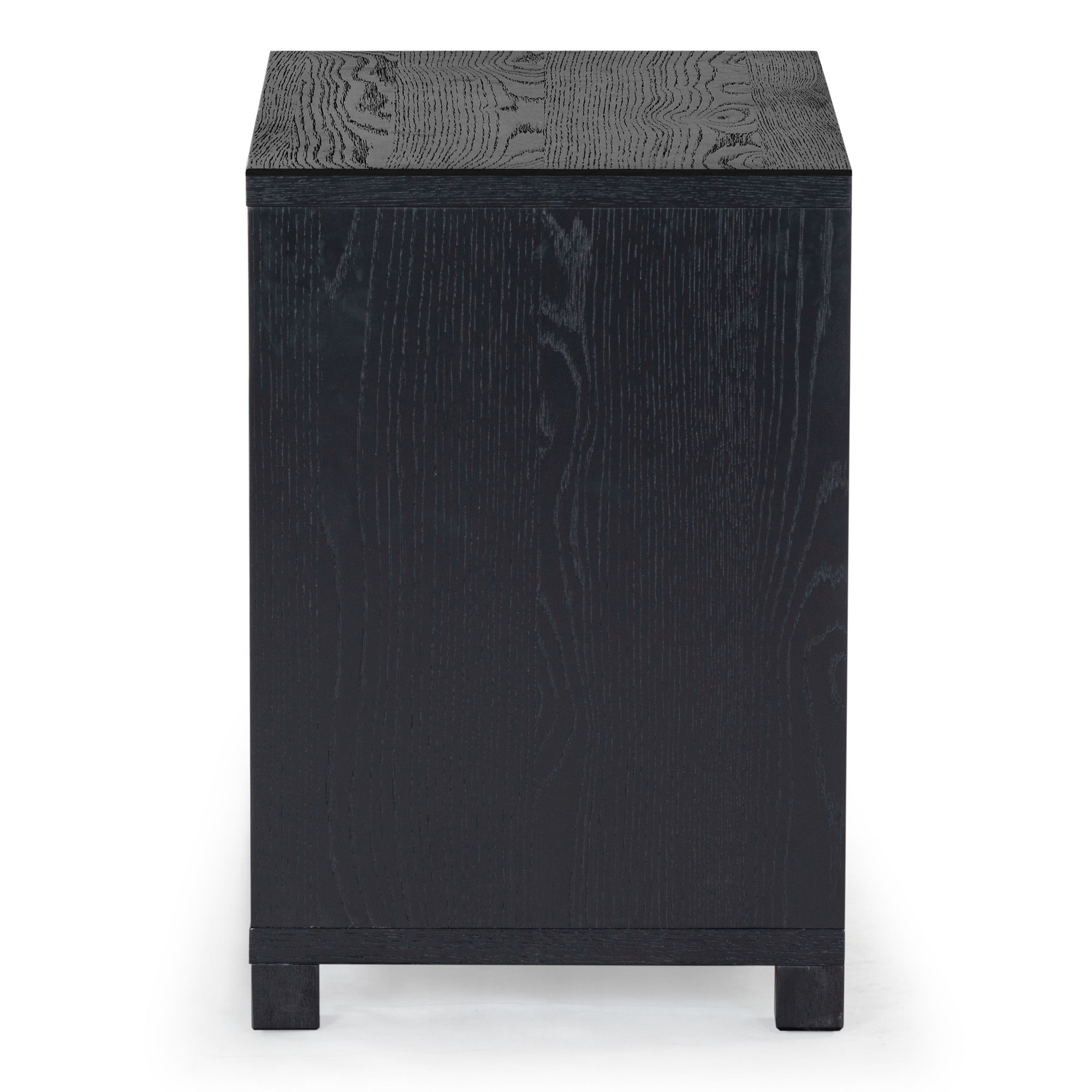 Lesheka 2 Drawer Wood Nightstand, Black