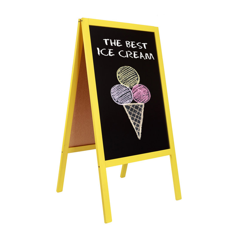 Genovefa Free-Standing Chalkboard 115cm H x 61cm W, Yellow