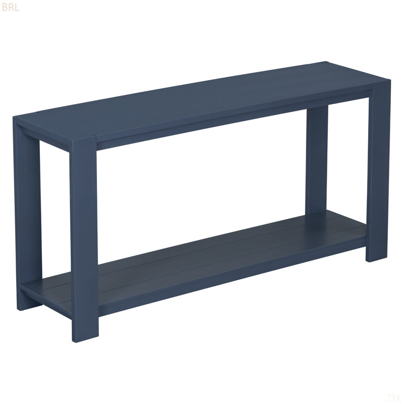 Console en bois massif 59,8 po Neissa, Bleu marine