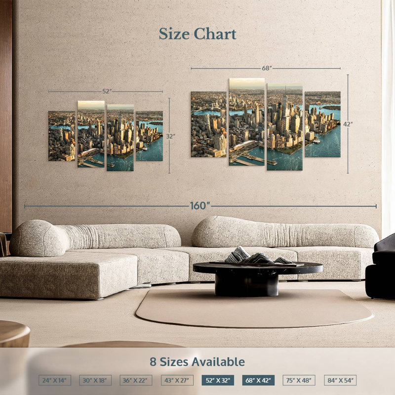 Island of manhattan nyc Sireci, 42" H x 68" W