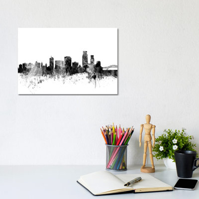 Corpus Christi, Texas In Black & White by Michael Tompsett - Wrapped Canvas Gallery-Wrapped Canvas Giclée
