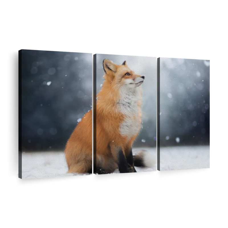 «Dreamy Winter Fox», 3 pièces, H 24 po x l 38 po x P 1,25 po
