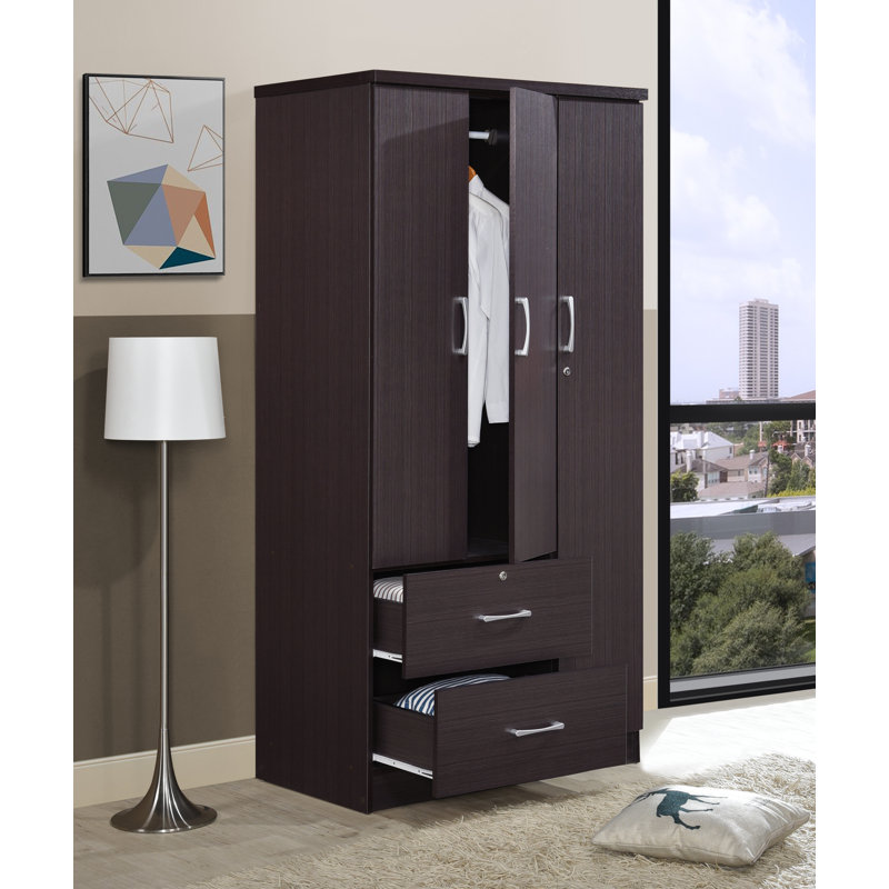 Armoire 3 portes Blankenship, Chocolat