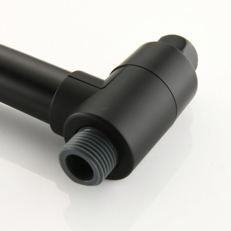 Douche noire mate avec barre coulissante en acier inoxydable, 2 têtes, 7 modèles de jet, débit de 1,8 gallon par minute, réglages du système à double tête anti-rayures, option murale
