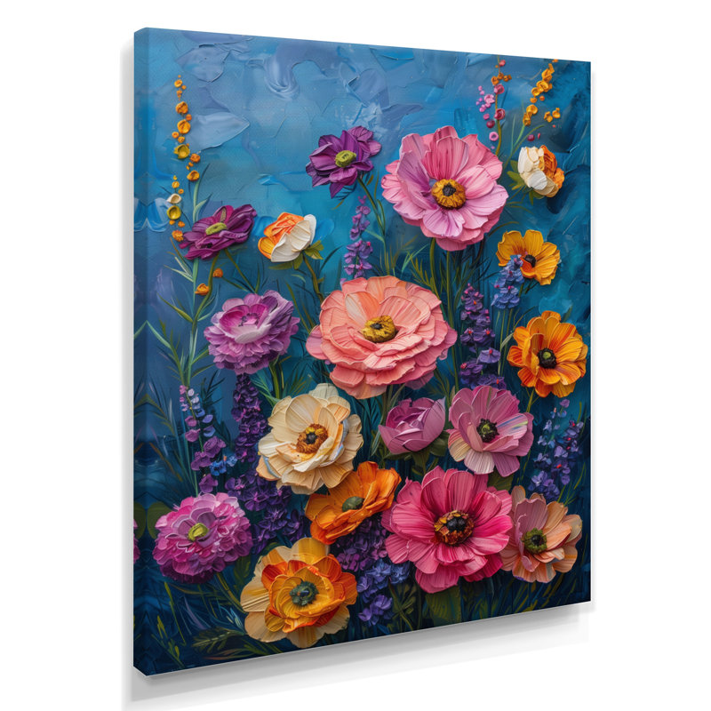 Reproduction d'art mural rose mauve frénésie - II, Toile tendue, H 12 po x l 20 po x P 1 po