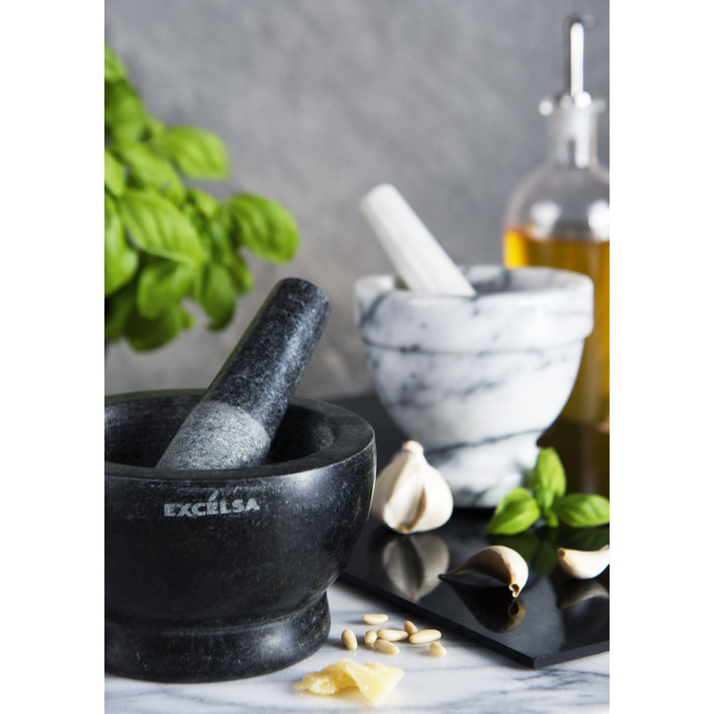 Marble Mortar And Pestle Set, 16.5" H x 12" W x 12" D