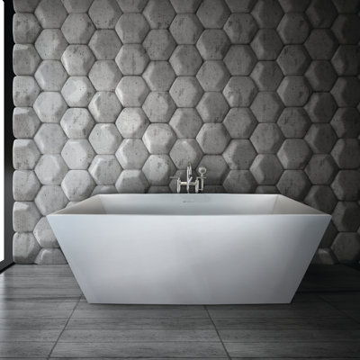 Bellevue 60'' x 32'' Freestanding Soaking Solid Surface Bathtub
