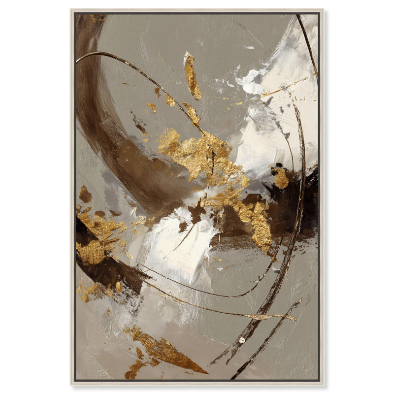 Décoration murale dorée Golden Art II par Art Remedy, cadre argenté, 20 x 30, H 31 po x l 21 po, Cadre argenté