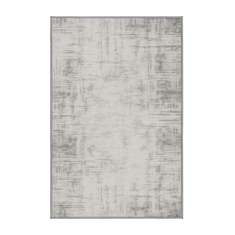 Tapis abstrait gris lavable à la machine