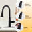 Stainless Steel 3-Function Single Handle Pull Down Kitchen Faucet With Deckplate-105782472