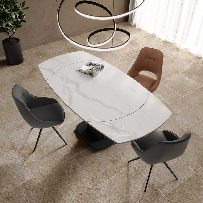 Leather Swivel Dining Chair, Grey