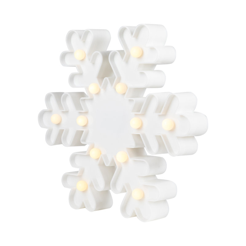 Enseigne de Noël flocon de neige blanc 9,5 "