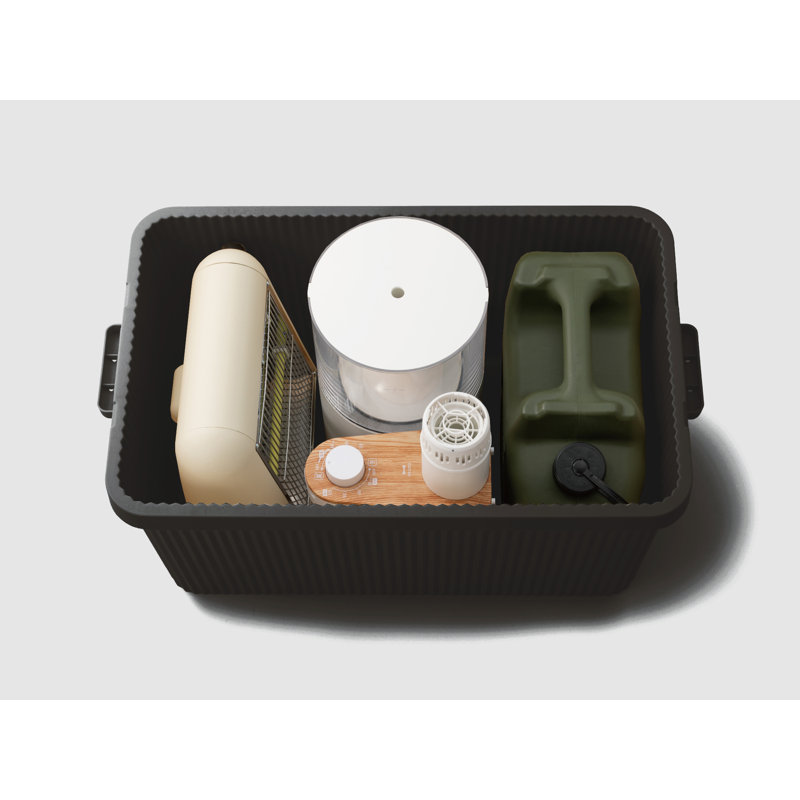 Like-it Plastic Storage Box Bin Black Deep Durable Organizer for Outdoor and Garage, 17.75" H x 16.61" W x 27.83" D, Black