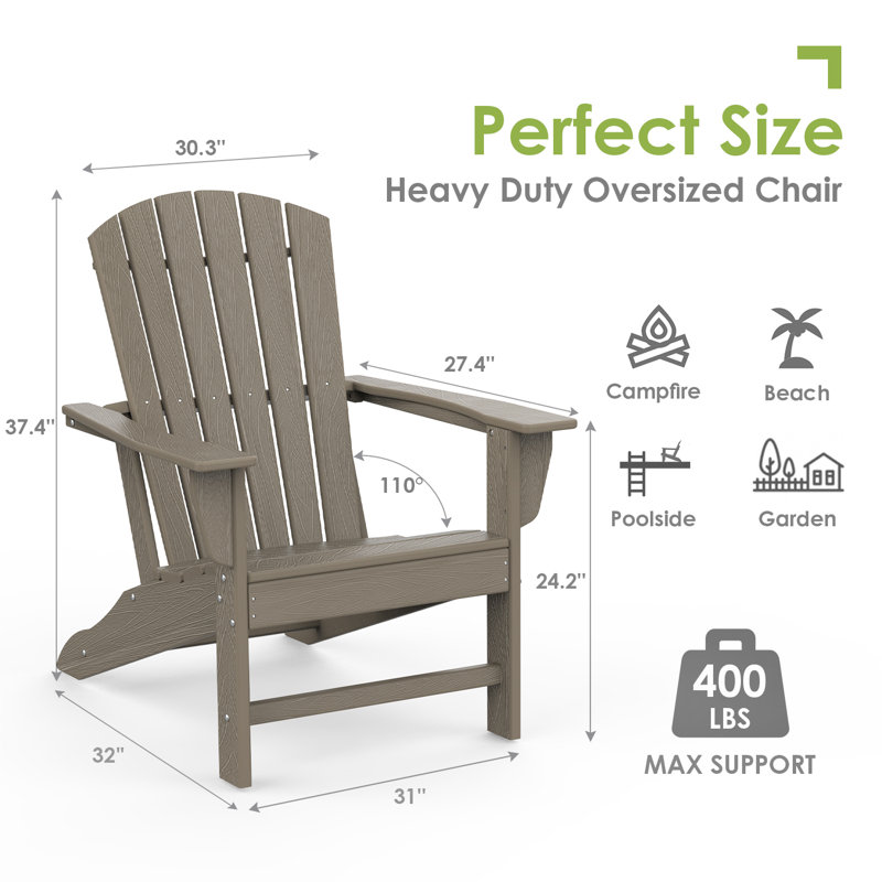 Alvertia Outdoor Adirondack Chair, Brown