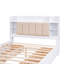 Lit plateforme en bois grand avec tête de lit, tablettes et 4 tiroirs, cadre de lit