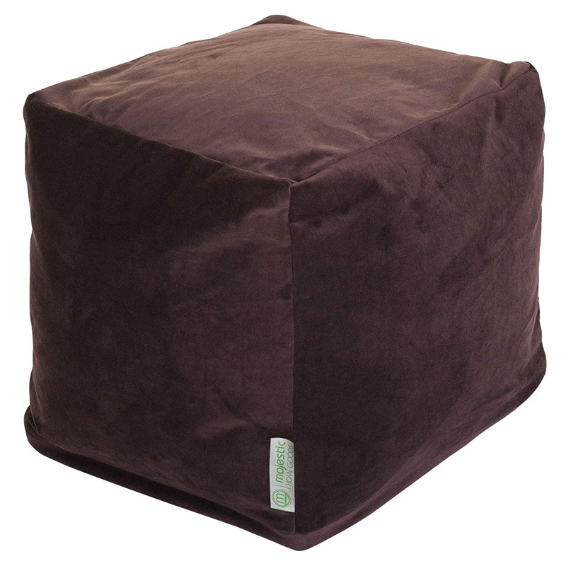 Sosebee Velvet Pouf, Dark Brown Velvet