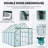 8x10FT Double Door Greenhouse Raised Base and Anchor Aluminum Heavy Duty Walk-in Greenhouses for Outdoor Backyard in All Season-112695381