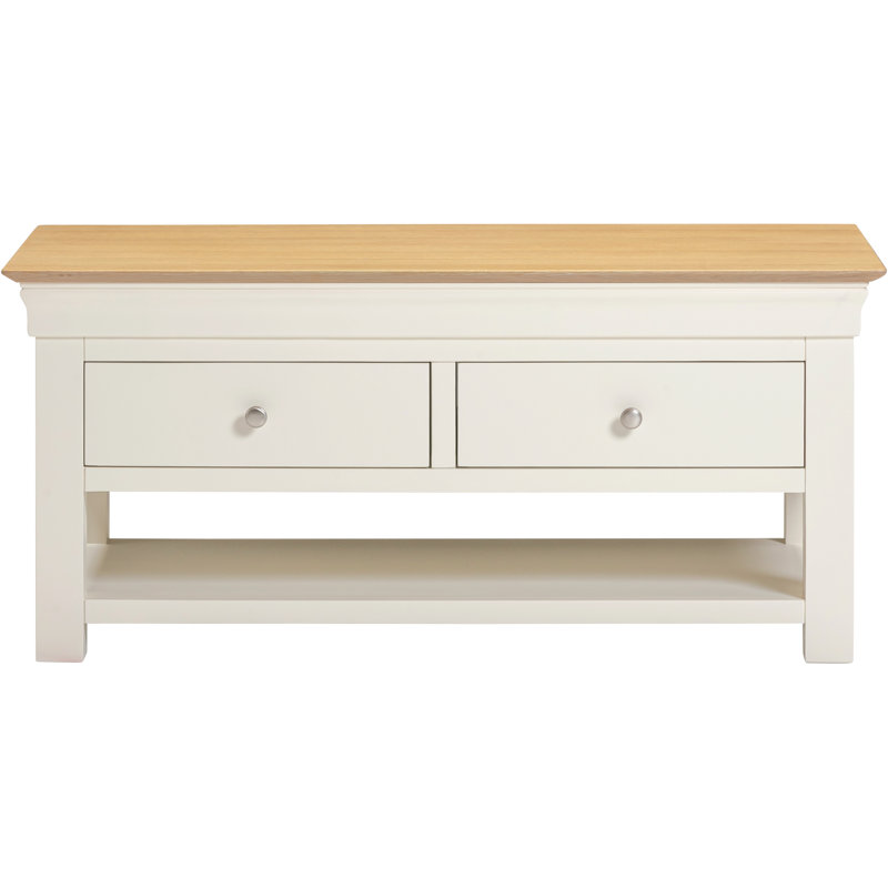 Adaleya Four Leg Coffee Table with Storage, Ivory