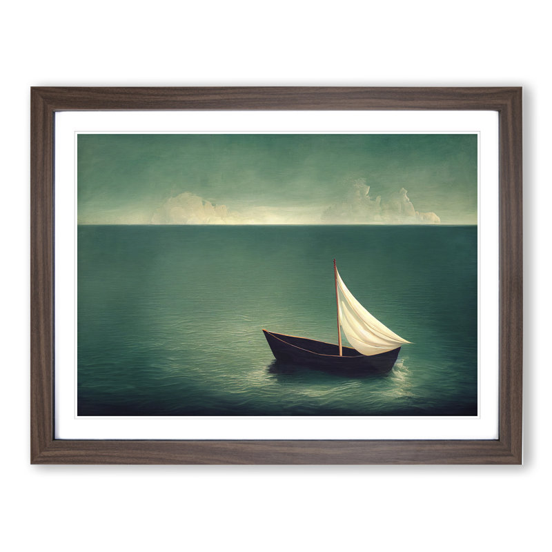 An Iconic Sailing Boat - Single Picture Frame Print, 34cm H x 46cm W x 2cm D, Walnut Framed