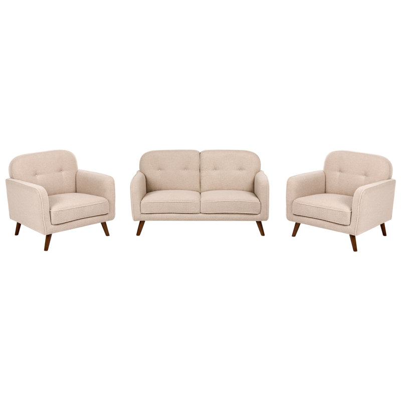 Asefa 3 Piece Boucle Standard Living Room Set