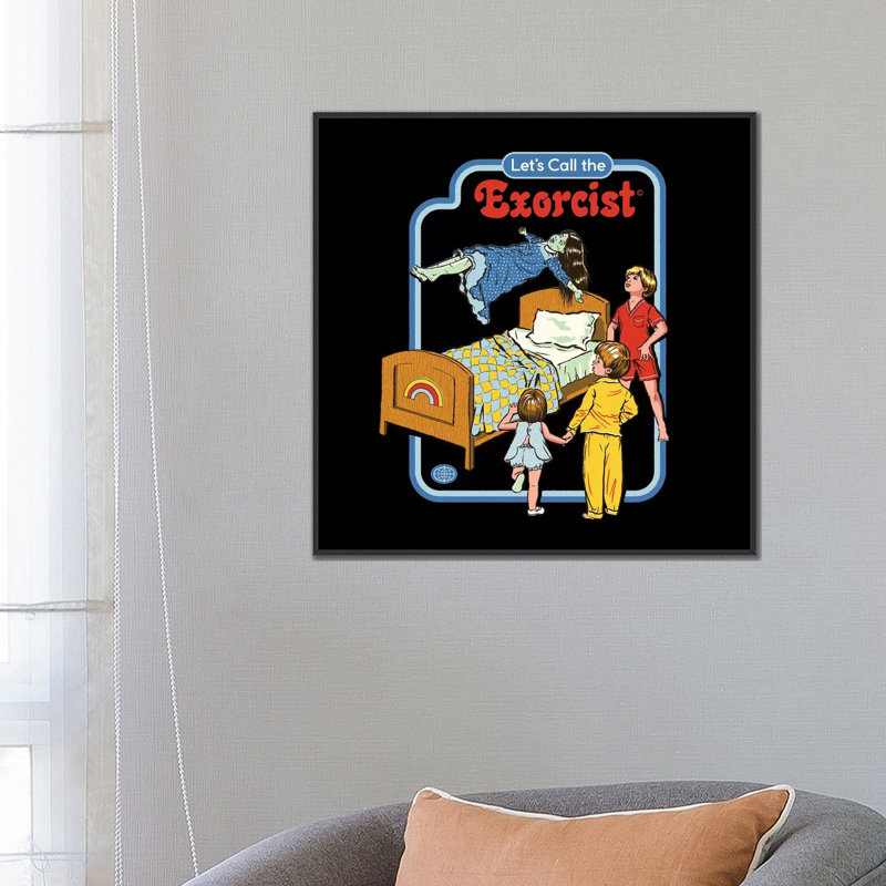 Appelons le exorcist, H 26 po x l 26 po x P 1,5 po, Toile avec cadre noir, Pas de tapis