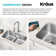 Kraus Premier 32-in 16 Gauge Undermount Double Bowl Kitchen Sink with Waste Guard™ Garbage Disposal