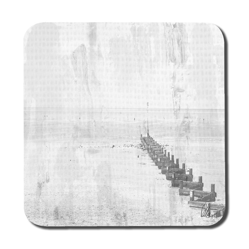 Square 6 Piece Coaster Set, White
